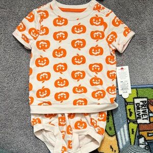 Cat & Jack Orange Pumpkin Baby Tee